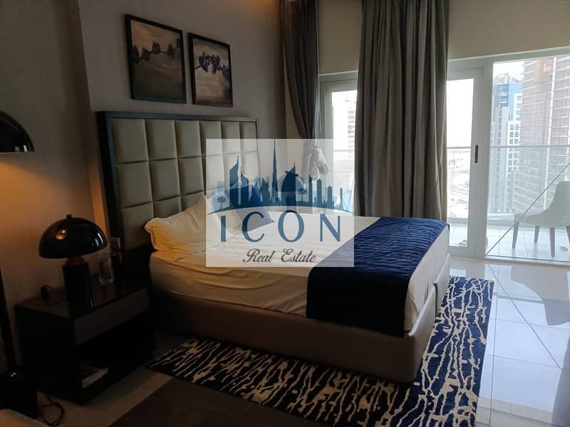 7 Fully Furnished Studio/Ready to Move in /Large Balcony/Pool view/Vacant unit