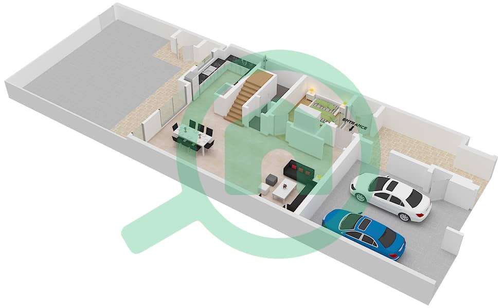 المخططات الطابقية لتصميم النموذج A فیلا 4 غرف نوم - قرية فورتونا interactive3D