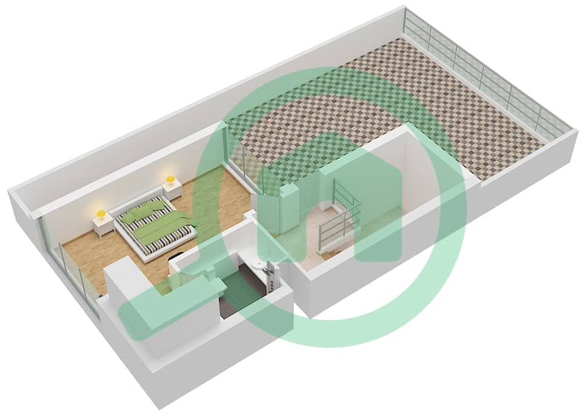المخططات الطابقية لتصميم النموذج B شقة 5 غرف نوم - فاية حدائق بلووم interactive3D