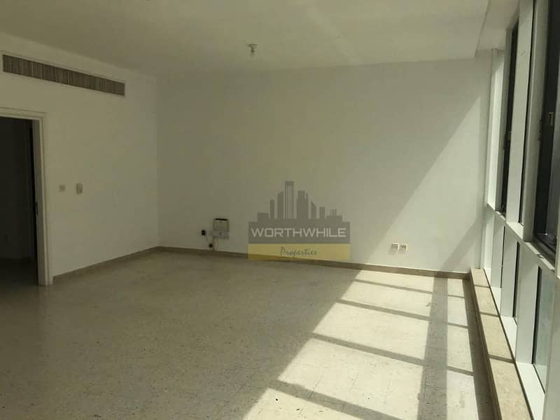 Very Big, Bright 3br with Maid rm apartment is now available for rent only at AED 95K in Khalidiyah