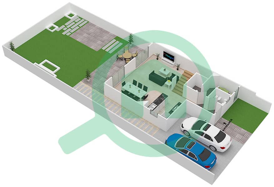 马纳泽尔-艾尔雷夫2区 - 2 卧室别墅类型B戶型图 interactive3D