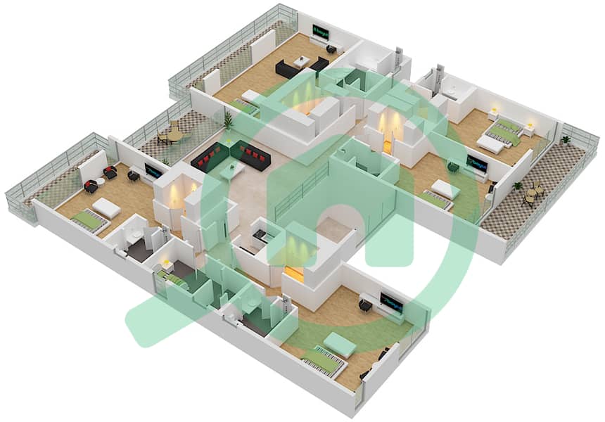 Majestic Vistas - 6 Bedroom Villa Type MULLIGAN Floor plan First Floor interactive3D