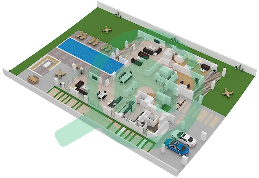 المخططات الطابقية لتصميم النموذج ROWAN فیلا 6 غرف نوم - ماجستيك فيستاز interactive3D