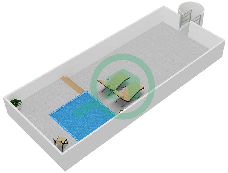 المخططات الطابقية لتصميم النموذج A شقة 2 غرفة نوم - الواحة ريزيدنس 1 interactive3D