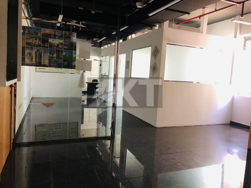 55 k / Fitted Office With 3  Partitions & Big Work Station  / Executive Bay  / Business Bay