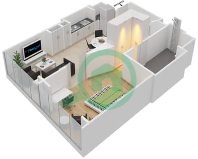 The Opus - 1 Bedroom Apartment Type/unit RA/112, 212 Floor plan