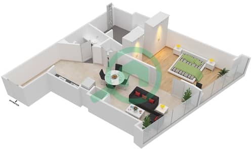 The Opus - 1 Bedroom Apartment Type/unit RA/207 Floor plan