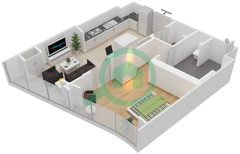 The Opus - 1 Bedroom Apartment Type/unit RB/104 Floor plan