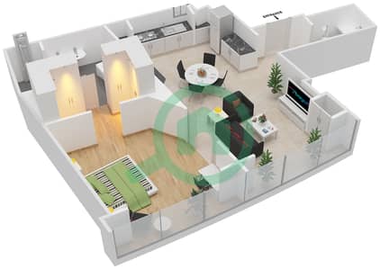 The Opus - 1 Bedroom Apartment Type/unit RB/105 Floor plan
