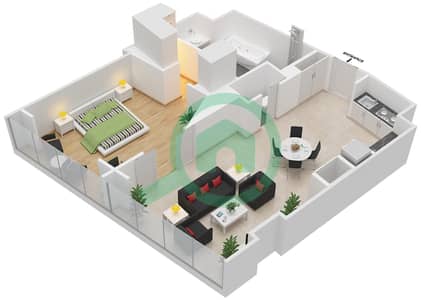 The Opus - 1 Bedroom Apartment Type/unit RB/113 Floor plan