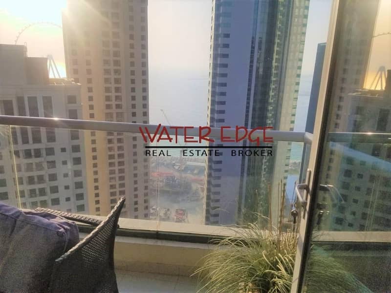 20 2 Balconies | Partial Marina/Sea View | Furnished