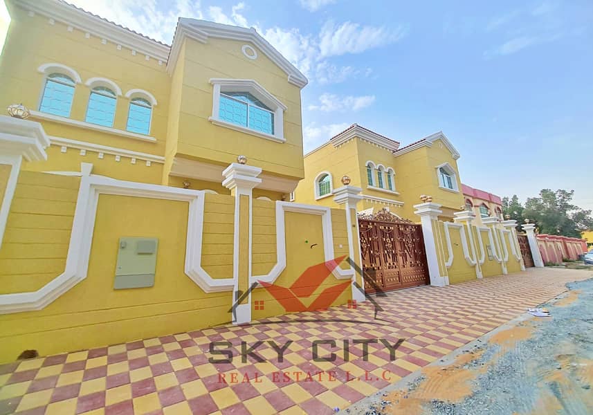 The most beautiful villas in Ajman European villa faced with a stone On the sidewalk Street, luxury design The best real estate agents Owns the villa of a lifetime at a price of a shot and all the facilities Modern villa freehold without down payment At a