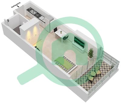 Artesia C - Studio Apartment Type M1 Floor plan