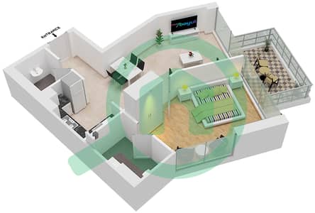 المخططات الطابقية لتصميم النموذج J2 شقة 1 غرفة نوم - أرتيسيا C