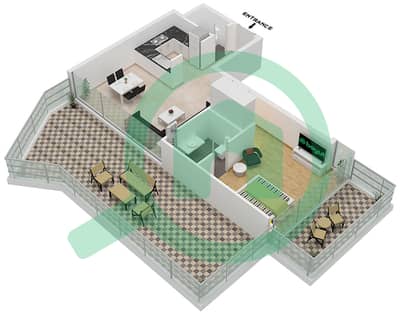 المخططات الطابقية لتصميم النموذج N2 شقة 1 غرفة نوم - أرتيسيا C