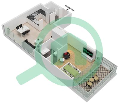 المخططات الطابقية لتصميم النموذج N3 شقة 1 غرفة نوم - أرتيسيا C