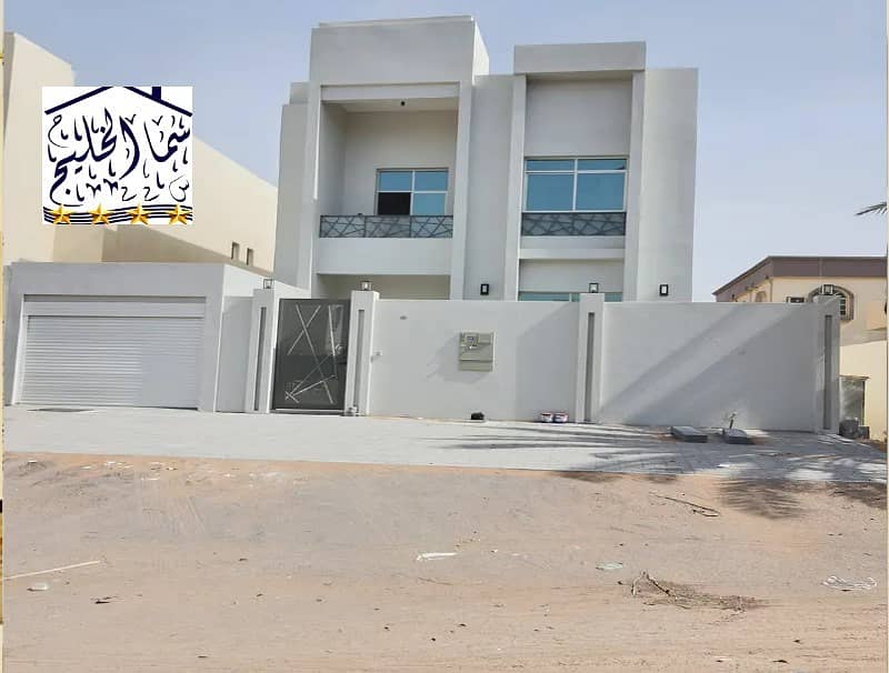 Villa for sale in the emirate of Ajman, Al Mowaihat area, super deluxe finishing villa, modern design The villa is freehold for all nationalities