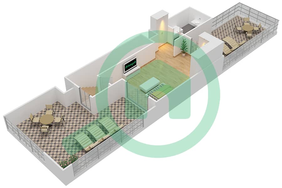 Lotus Park - 3 Bedroom Villa Type RIGHT Floor plan interactive3D