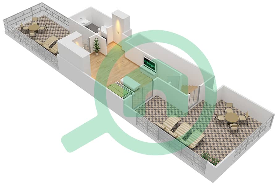 Lotus Park - 3 Bedroom Villa Type LEFT Floor plan interactive3D