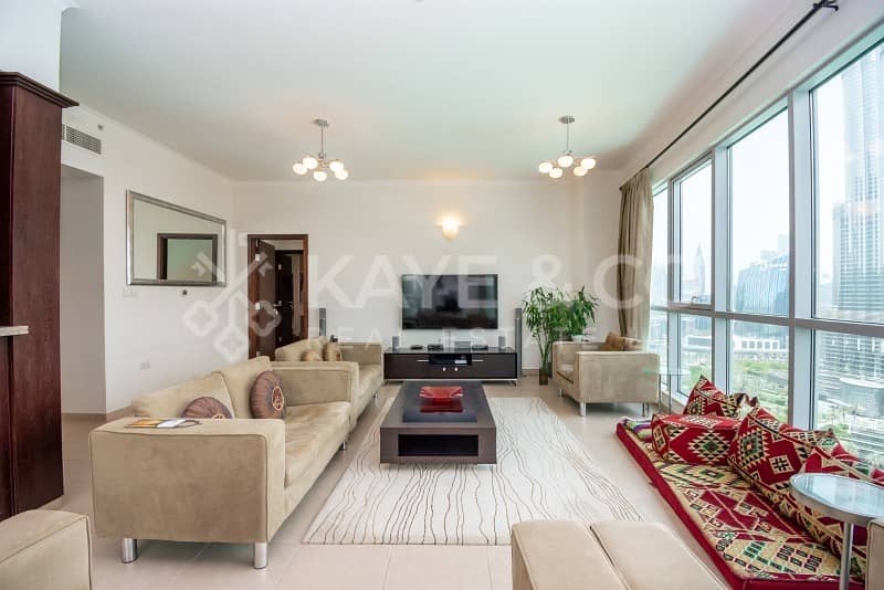 2 Full Burj and Fountain View| Furnished |High Floor