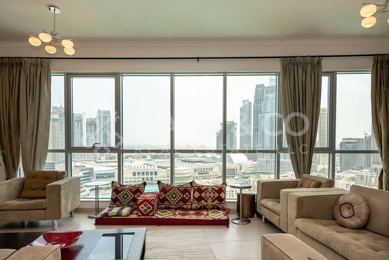 3 Full Burj and Fountain View| Furnished |High Floor