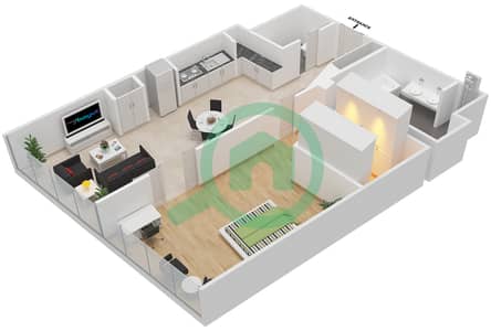 The Opus - 1 Bedroom Apartment Type/unit RB/301 Floor plan