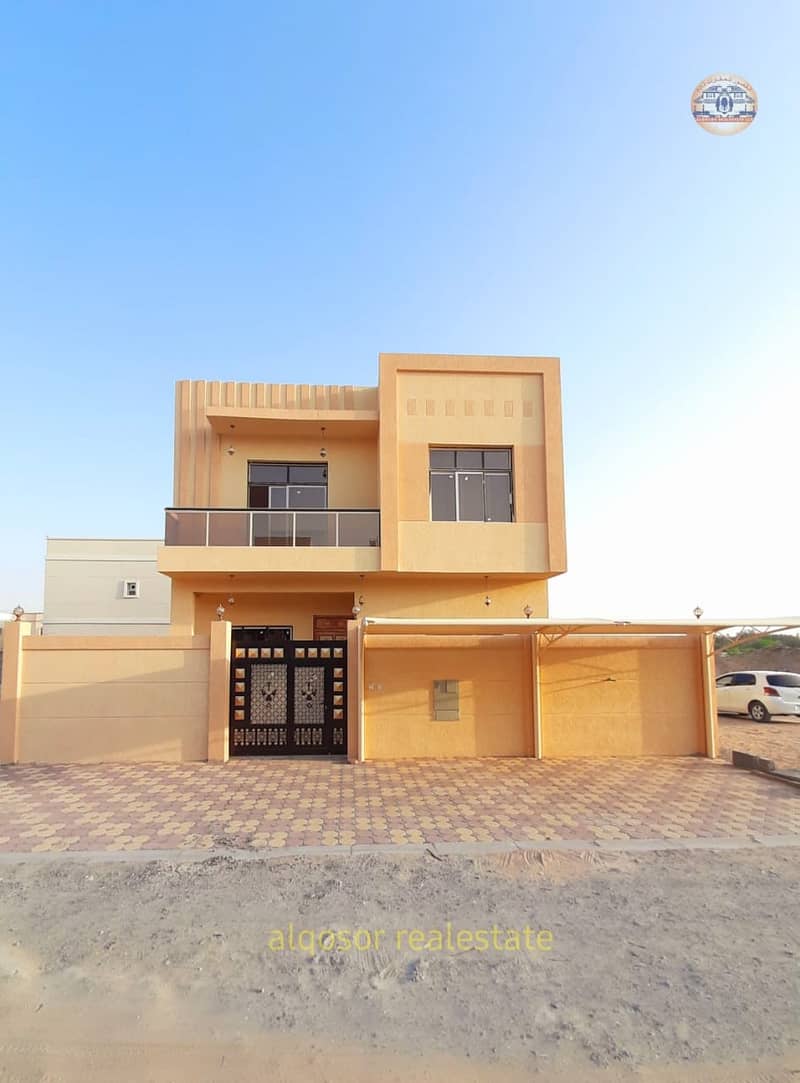 Villa for sale in Ajman, Helio area 2, two floors, Arabic design, various finishes, with the possibility of easy bank financing