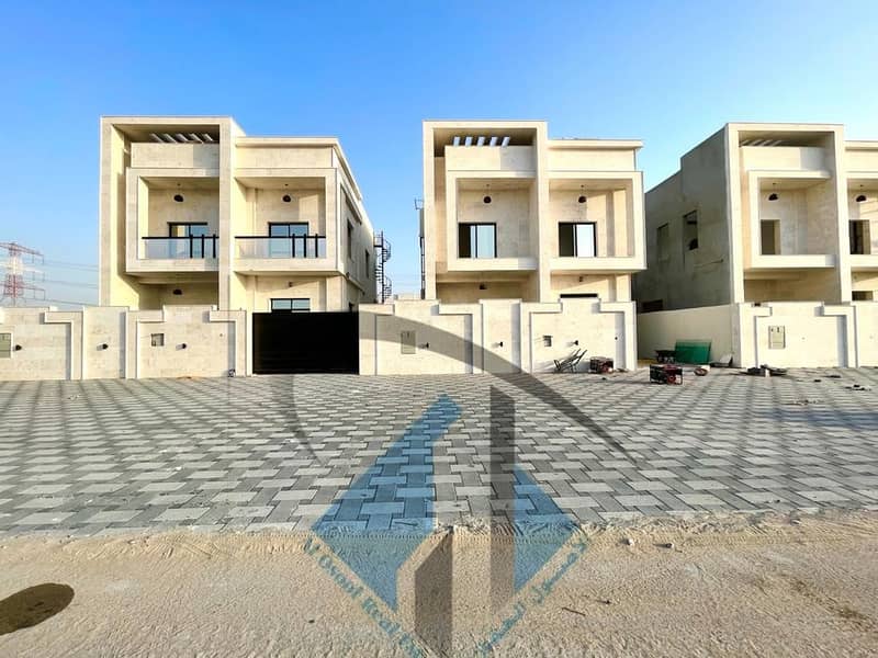 Modern design villa, central air conditioning, personal finishing with high-quality building materials. A division suitable for all families. Villa on the corner of two roads with a stone front