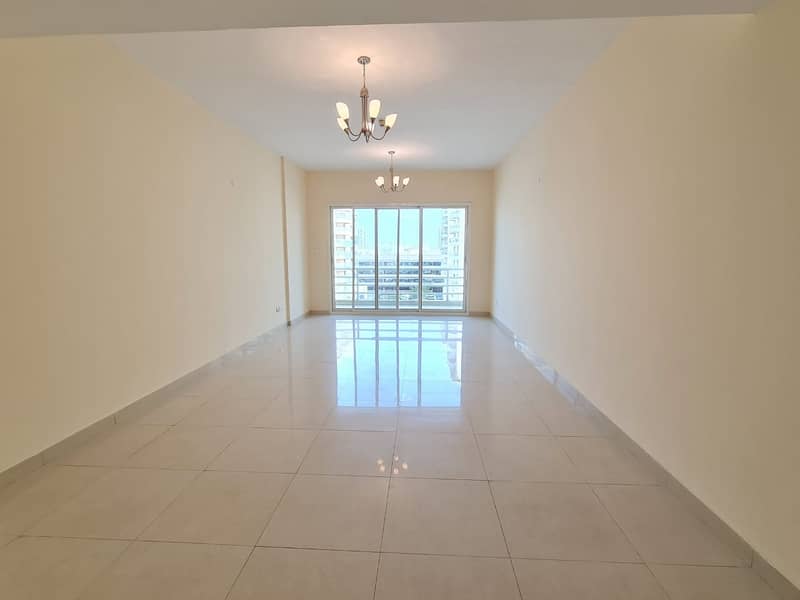 Free Gas ! Free Parking  ! Very Spacious 2bhk with Maid's room,  store and Laundry ! Open view Balcony ! Big kitchen ! Gym and Pool ! Close to Metro ! Al Qusais Dubai