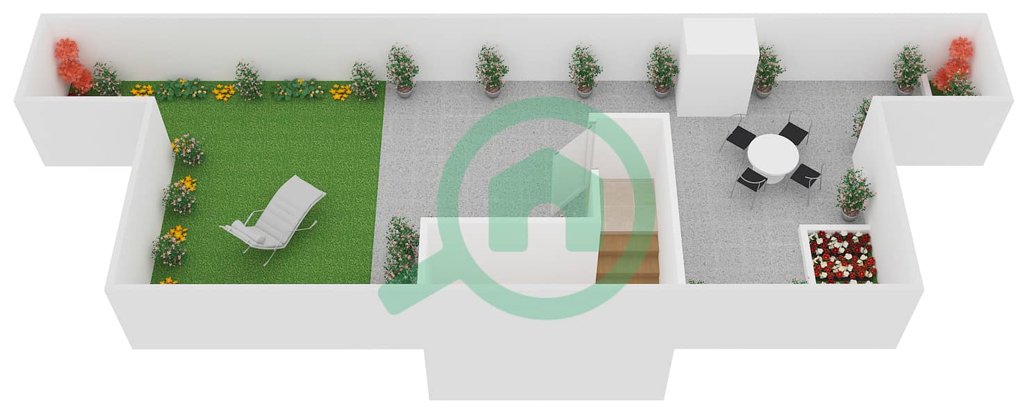 Lilac Park - 3 Bedroom Villa Type R Floor plan Roof interactive3D