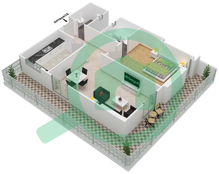 纳赛尔大厦 - 1 卧室公寓类型F08 FIRST FLOOR戶型图 First Floor interactive3D