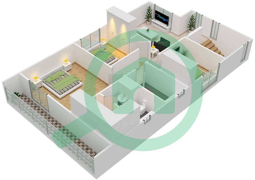 Nasma Residence - 4 Bedroom Villa Type SAMA MAJLIS Floor plan interactive3D