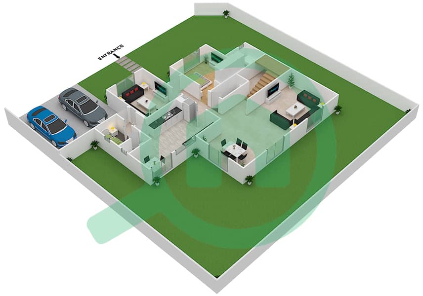 Nasma Residence - 4 Bedroom Villa Type SIGNATURE A Floor plan interactive3D