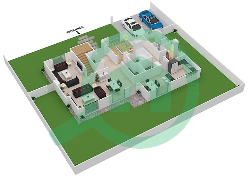 Nasma Residence - 5 Bedroom Villa Type SIGNATURE B Floor plan interactive3D