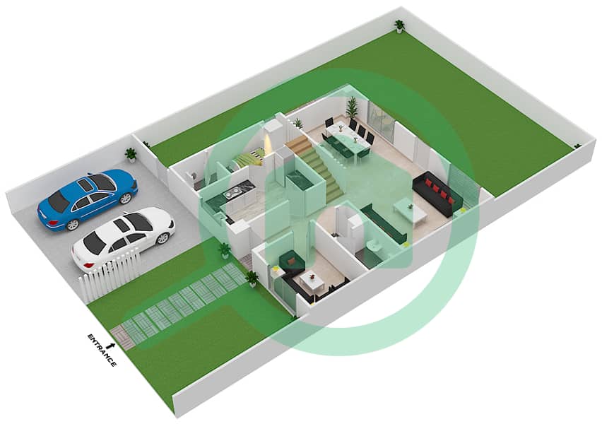 Nasma Residence - 4 Bedroom Villa Type SEMI-DETACHED B Floor plan interactive3D