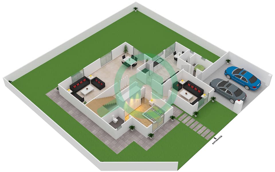 Nasma Residence - 4 Bedroom Villa Type SIGNATURE C Floor plan interactive3D