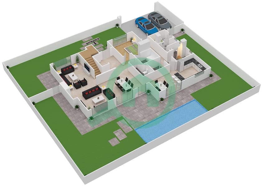Nasma Residence - 5 Bedroom Villa Type SIGNATURE E Floor plan interactive3D
