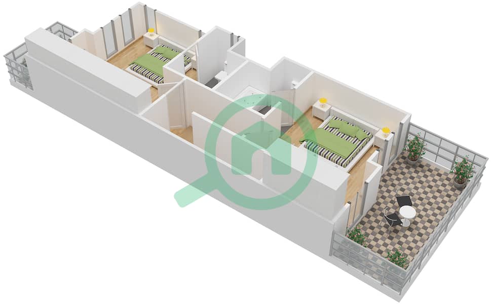 المخططات الطابقية لتصميم النموذج 1 فیلا 3 غرف نوم - ميرابيلا 1 interactive3D
