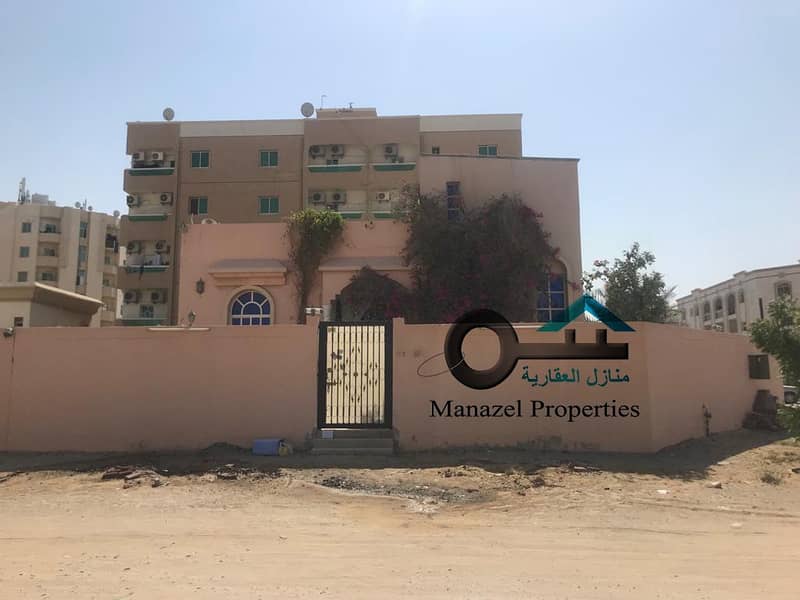 Villa for rent, ground floor, in Al Rawda 1, the corner of two streets, close to Riyadh Street, a very excellent location.