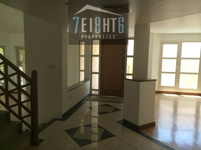 5 5 b/r modern design compound villa + maids room + s/pool + gym + sauna + landscaped garden for rent in Al Safa 1