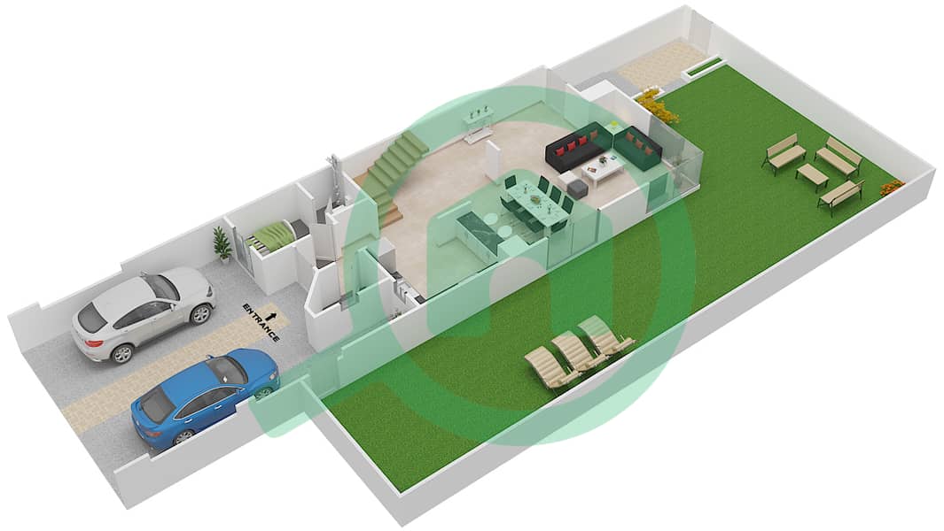 المخططات الطابقية لتصميم النموذج A فیلا 4 غرف نوم - فلل أوكسفورد interactive3D