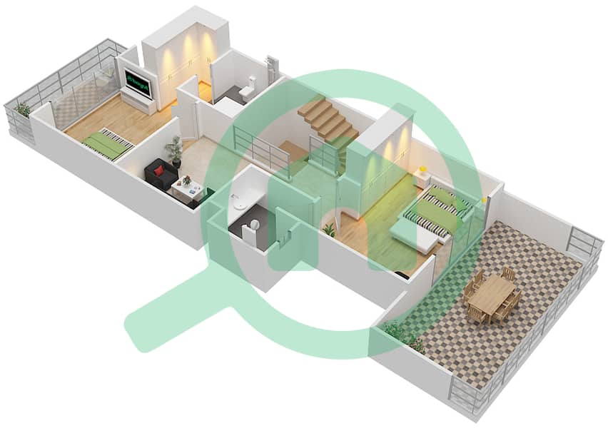 Oxford Villas - 4 Bedroom Villa Type B Floor plan interactive3D