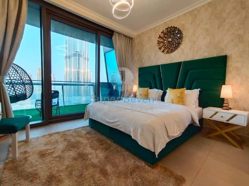 2 SERVICE 3 BED FURNISH|6 MONTH RENT WITH ALL BILLS|BURJ FACING