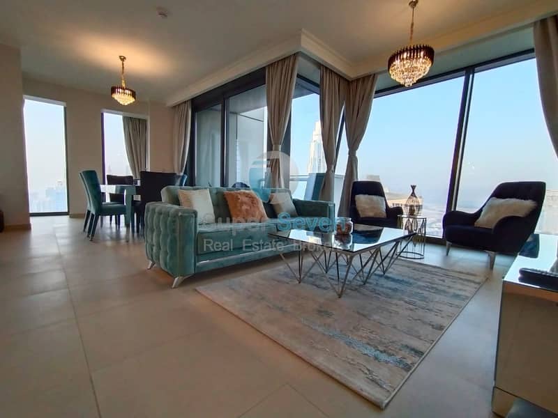 3 SERVICE 3 BED FURNISH|6 MONTH RENT WITH ALL BILLS|BURJ FACING