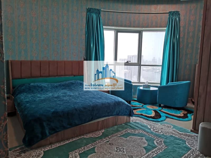 4 Furnished Luxury 3 bedroom Hall apartment in conquer tower for  monthly rent (free fewa and internet