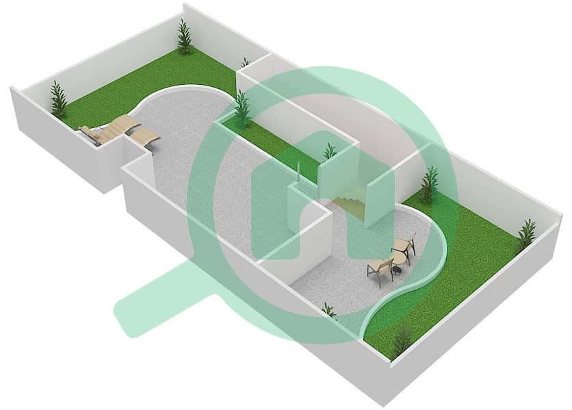 المخططات الطابقية لتصميم النموذج TYPICAL فیلا 3 غرف نوم - أوركيد بارك interactive3D