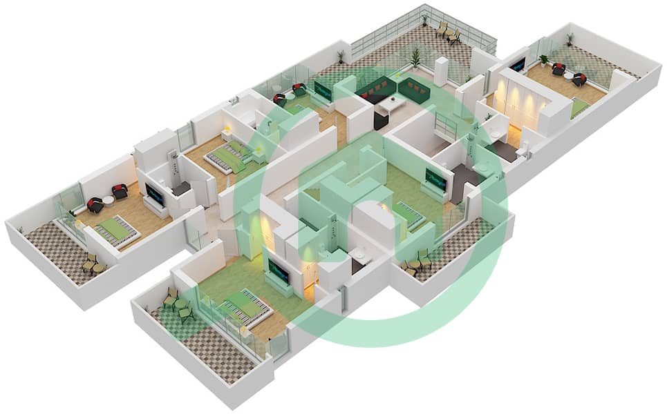 Rabia - 7 Bedroom Villa Type A Floor plan interactive3D