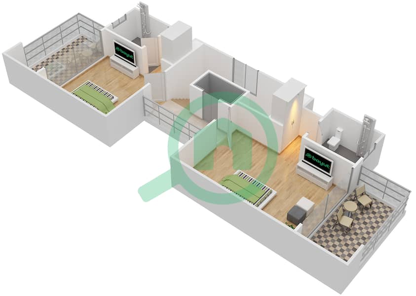 公园别墅区 - 4 卧室别墅类型A戶型图 interactive3D