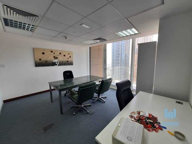 3 FULLY FURNISHED OFFICE ON SHEIKH ZAYED ROAD WITH ROAD VIEW. .