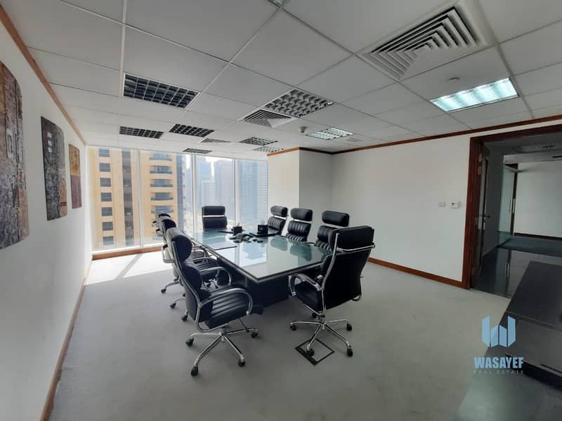 10 FULLY FURNISHED OFFICE ON SHEIKH ZAYED ROAD WITH ROAD VIEW. .
